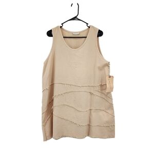 Homefrocks Women's Cotton Pique Vintage Sleeveless Lagenlook Top - M